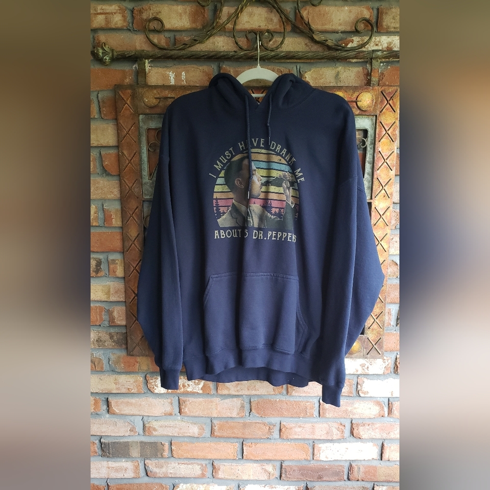 Navy Graphic Hoodie with Dr. Pepper Design
